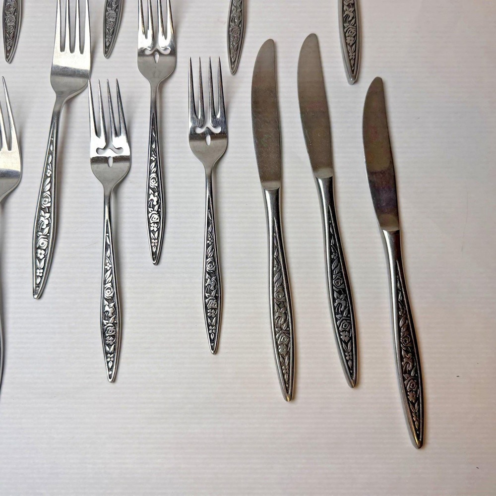 Ekco eterna Santiago Stainless Silverware 25 Pieces Forks Spoons Knives Japan - Picture 5 of 8